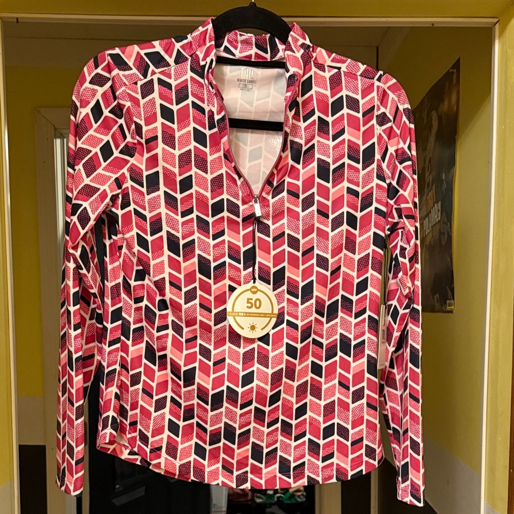 Tail Chevron Long Sleeve Top in Red and Black